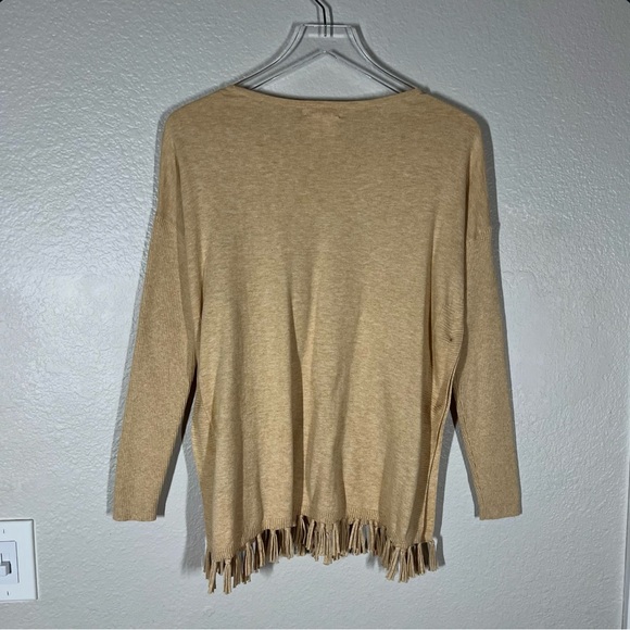 Lilly Pulitzer Ramona Fringe Open Side Sweater Camel Tan Size XS - Picture 3 of 10